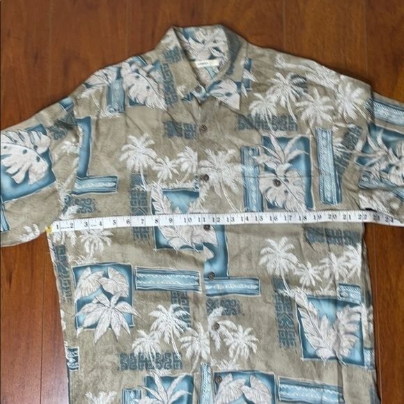 Moda Campia Buttoned Down Short Sleeve Shirt Plam Trees Tropical Hawaii Men's S - Picture 4 of 7